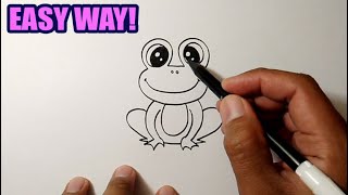 How to draw animals for beginners  Frog cute simple [upl. by Havens]