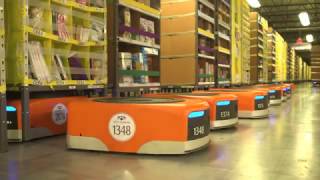 Amazon Warehouse Order Picking Robots [upl. by Valentijn]