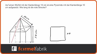 Pythagoras Pyramide auf Würfel – Raumdiagonale berechnen [upl. by Nyvets]