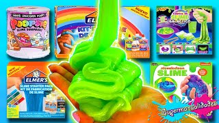 Probando 8 kits para hacer Slime Elmers Nickelodeon y Poopsie  Supermanualidades [upl. by Notlehs970]