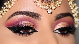 How to STEPBYSTEP INDIANASIAN BRIDAL EYE MAKEUP TUTORIAL [upl. by Groark]