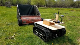 Lawn Sweeper Track Robot Uses RTK GPS with Pixhawk Autopilot and Ardupilot Mission Planner Rover [upl. by Anirazc776]