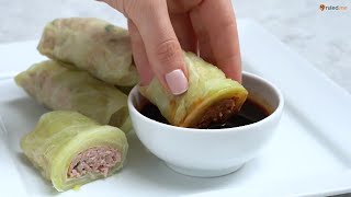 Keto Recipe  Steamed Pork Cabbage Rolls [upl. by Eliason]