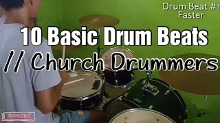 10 Basic Drum Beats  Church Drummers [upl. by Anec]