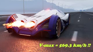 Devel Sixteen 123L 5007HP QuadTurbo V16 Top Speed 5694 kmh  Assetto Corsa [upl. by Anehs]