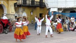 Traditional Dancing in Cartagena Colombia  Cumbia [upl. by Sturges459]