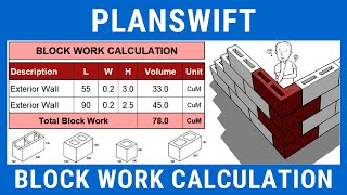 How to Calculate Quantity Of Blocks  Bricks  PlanSwift Masonry Takeoff  Planswift Template [upl. by Auroora]