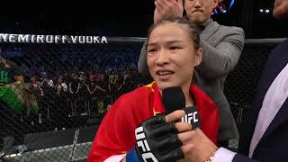 UFC Shenzhen Zhang Weili and Jessica Andrade Octagon Interviews [upl. by Oikim]