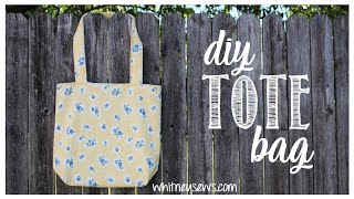 DIY Tote Bag  Beginner Sewing Tutorial  Whitney Sews [upl. by Ormand538]