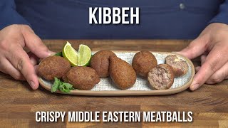 How to make Kibbeh  CRISPY Middle Eastern meatballs [upl. by Lrem]