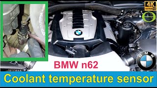 BMW coolant temperature sensor location and demonstration [upl. by Ahsiuqel]