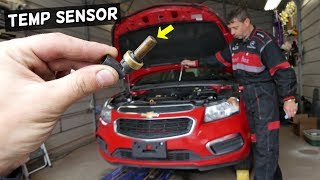 COOLANT TEMPERATURE SENSOR REPLACEMENT LOCATION CHEVROLET CRUZE CHEVY SONIC [upl. by Ym]