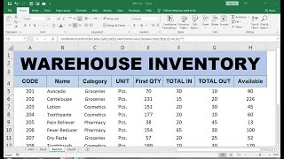 warehouse inventory excel [upl. by Herman]