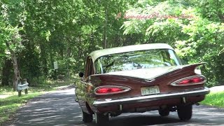 1959 Chevrolet Biscayne classic car retro test drive with Samspace81 [upl. by Anirehtak]