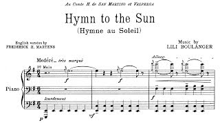 Lili Boulanger  Hymne au Soleil 1912 [upl. by Qiratla]