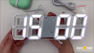 LED Digital Clock Instructions by UNIQHOME [upl. by Aelam]