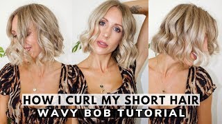 HOW I WAVE MY SHORT HAIR  Blunt Bob Curling Tutorial [upl. by Joell]