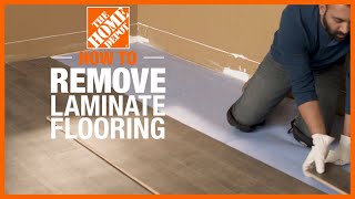 How to Remove Laminate Flooring  The Home Depot [upl. by Assylla457]