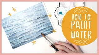 How To Paint Ocean Water with Watercolor Tutorial [upl. by Christie]