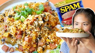 SUPER SIMPLE Kimchi Fried Rice with SPAM Recipe  SECRET cooking hacks [upl. by Aznecniv305]