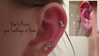 How I Pierced my Cartilage at Home Safely  Alyssa Nicole [upl. by Santiago]