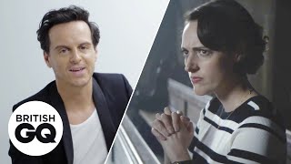 Andrew Scott relives Fleabag’s kneel scene  Action Replay  British GQ [upl. by Airret]