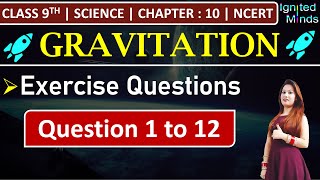 Class 9th Science Chapter 10  Exercise Questions 1 to 12  Gravitation  NCERT [upl. by Finn]