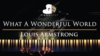 Louis Armstrong  What A Wonderful World  Piano Karaoke  Sing Along Cover with Lyrics [upl. by Landa]