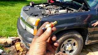 9907 Silverado Coolant Temperature Sensor CTS Sensor Replacement [upl. by Verene]