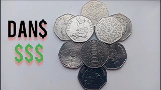 ALL UK 50P COINS WORTH MORE THAN THEIR FACE VALUE [upl. by Morell]