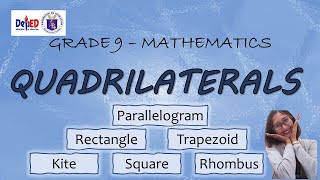 Quadrilaterals Grade 9  TAGALOG [upl. by Adnaluoy108]