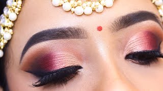 BRIDAL EYE MAKEUP TUTORIAL  Step by step detailed eyeshadow for beginners  Shilpa [upl. by Roeser]