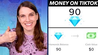 Explaining Earning Money on TikTok Coins and Diamonds to Dollars [upl. by Wilhide302]