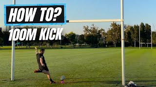 Longest Kick 100m  rugbybricks Rugby Kicking RBVortex Tee [upl. by Jamieson]