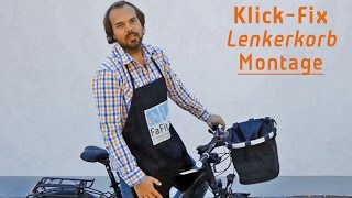 Klickfix Montage So befestigst du deinen Lenkerkorb am Fahrrad [upl. by Macswan978]