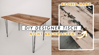 DIY Eichen Tisch selber bauen super lustig  How not to Epoxidharz  EASY ALEX [upl. by Ynafets549]