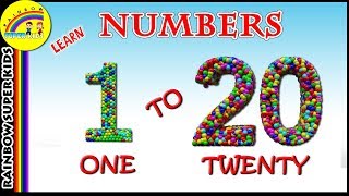 Preschool 1 to 20 Number videos  3D Balls [upl. by Felice56]