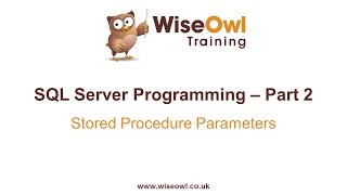 SQL Server Programming Part 2  Stored Procedure Parameters [upl. by Mindy603]