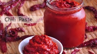 Dried RED CHILLI Paste  Chili Paste  Essential Basic Recipe [upl. by Laraine]