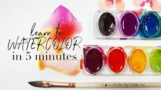 Learn to Paint Watercolor in 5 Minutes  Easy Beginner Watercolor Lesson [upl. by Stacy]