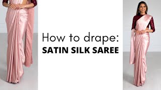 SAREE HACKS How to Drape Satin Silk Saree  How to Wear Saree for Beginners  Tia Bhuva [upl. by Jude913]