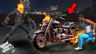 Franklin Stealing Dangerous Ghost Rider Bike in GTA 5 [upl. by Eterg]