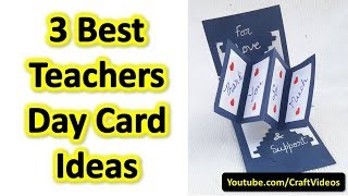 TEACHERS DAY Card Ideas  These are 3 Best Handmade Greeting Cards for TEACHERS DAY [upl. by Starlene]