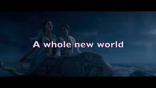 A Whole New World Lyrics Aladdin  Mena Massoud Naomi Scott [upl. by Eillen]