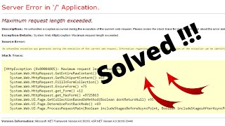 Solved Maximum request length exceeded in Visual Studio 2017 2019 [upl. by Sharla986]