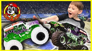 Monster Jam Toy Trucks  GRAVE DIGGER At Home FatherSon CHALLENGE ft Evan Storm amp Griffs Garage [upl. by Solorac243]