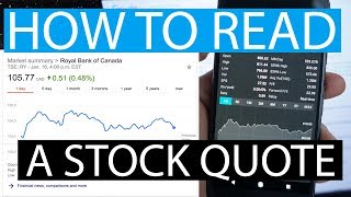 How To Read A Stock Quote [upl. by Slein]