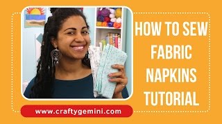 How to Sew Fabric Napkins Perfectly mitered corners [upl. by Centeno]