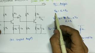 MULTISTAGE AMPLIFIER RC Coupled Amplifier DC Analysis [upl. by Joette541]