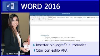 CÓMO INSERTAR BIBLIOGRAFÍA AUTOMÁTICA EN WORD CÓMO CITAR EN FORMATO APA [upl. by Anialad]